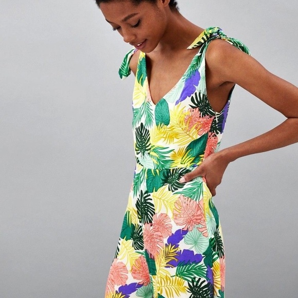 zara tropical jumpsuit